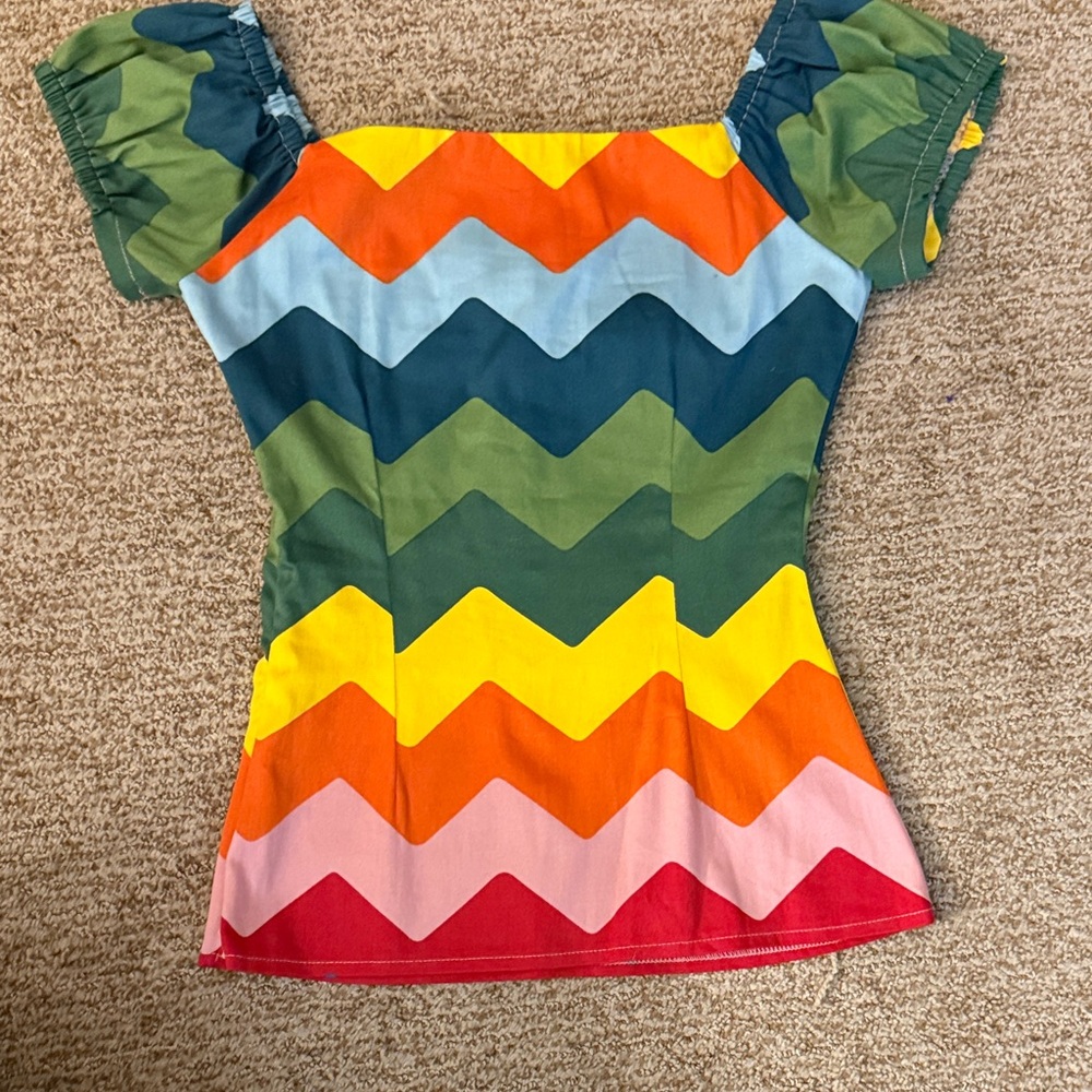 Collectif Multicolor Chevron Blouse - Picture 3 of 3